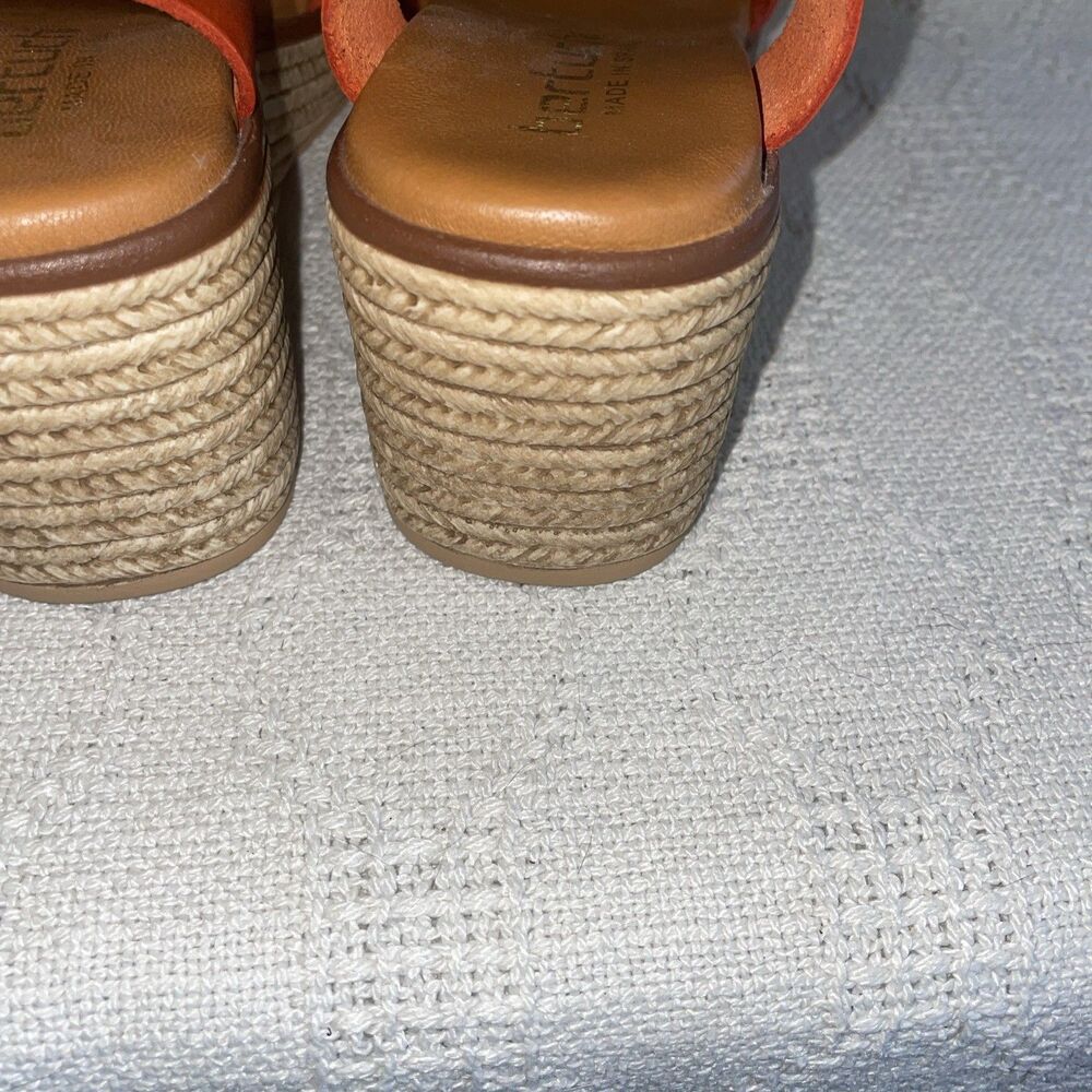 Bertuchi Women’s Slingback Espadrilles Size 39 U.S. 8 M Orange Leather Cruise - Picture 12 of 12